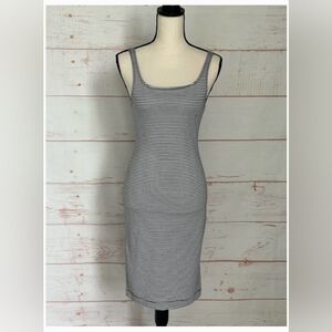 Zara Trafaluc Women's Dress Size Small Striped Blue/White Midi Tank Bodycon